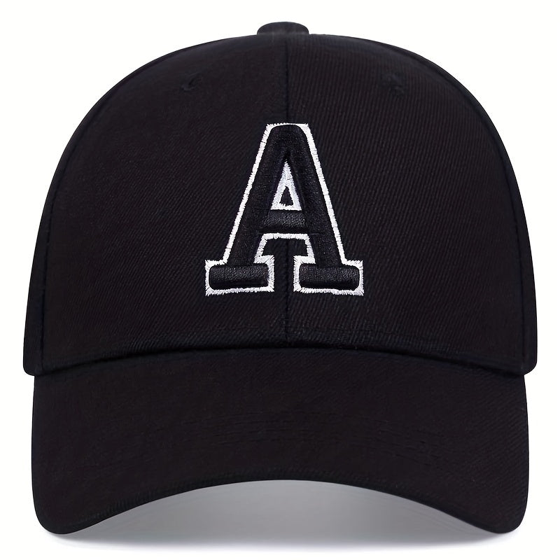 Solid Color Simple Casual Sports Hat - Letter A Embroidery Baseball Cap - Sunscreen Dad Hats