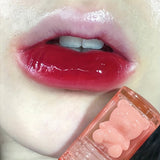 6 Color Lip Glaze, Cute Little Bear, Mirror Gloss, Jelly Lips With Sparkling Light Dew Water, Long-lasting Stain Resistant Transparent Film Forming Lip Gloss, Full Lip Color Valentine's Day Gifts