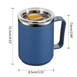 Ins Style Simple Office Water Cup with Lid and Handle Stainless Steel Afternoon Tea Coffee Mug