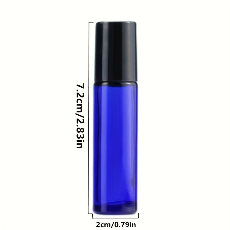 5/10pcs Essential Oil Roller Bottles, 10ml Amber Glass Roller Bottles With Stainless Steel Roller Balls And Caps For Travel, Perfume And Lip Gloss