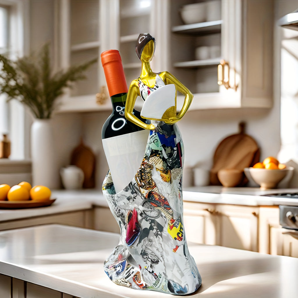 Resin Dance Goddess Wine Bottle Holder: A Versatile Home Decor Piece for Indoor and Outdoor Use - Suitable for Christmas, Easter, Thanksgiving, and More