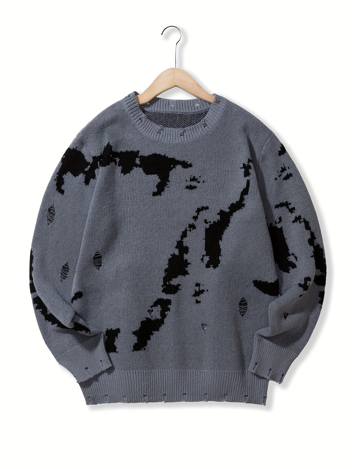 All Match Knitted Sweater, Men's Casual Warm Slightly Stretch Crew Neck Pullover Sweater For Men Fall Winter