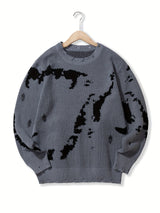 All Match Knitted Sweater, Men's Casual Warm Slightly Stretch Crew Neck Pullover Sweater For Men Fall Winter