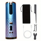 Rechargeable Cordless Hair Curler - Effortless, Precise Curling with 6 Heat & Timer Settings, Fast Heating, and Auto Shut-off - Hassle-Free Styling Experience