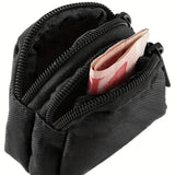 1pc Simple Black Outdoor Fanny Bag, Men's Waist Bag, Camping Bag, Casual Coin Purse, Men's Belt Bag, Money Card Case