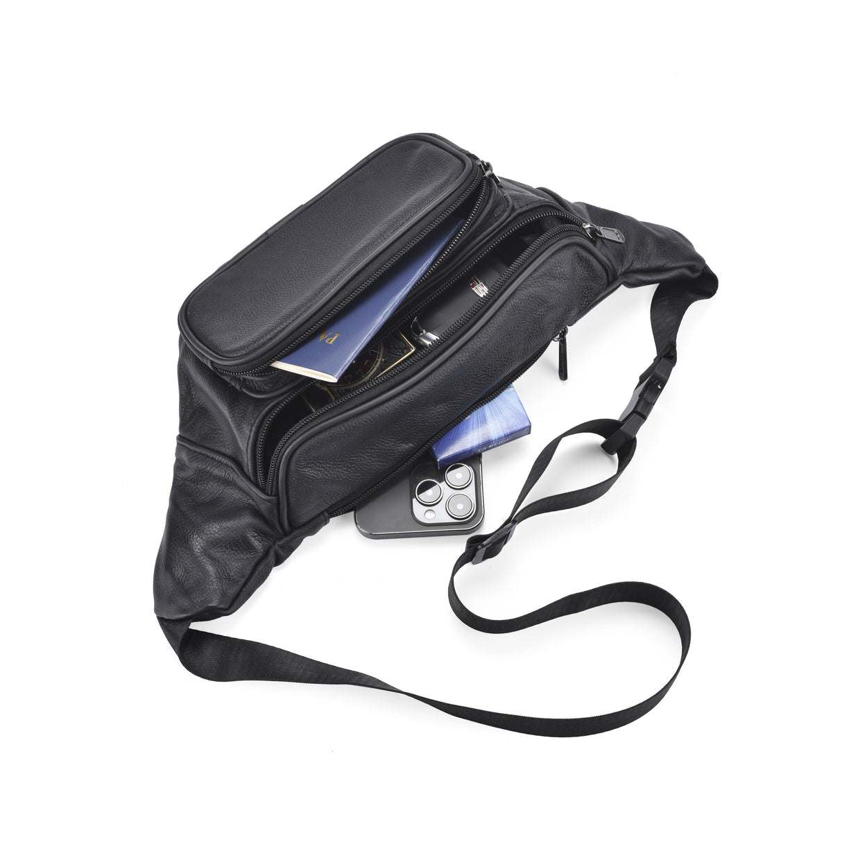 Stylish Waist Bag Genuine Leather Top Layer Cowhide Classic Belt Bag For Men Women, Sports Casual Fanny Pack, Business Cash Bag