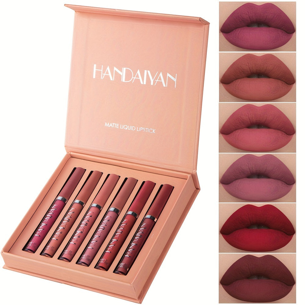 6 Pcs Matte Long-Lasting Wear - Liquid Lipstick Makeup Set - Non-Stick Cup Not Fade Waterproof Lip Gloss