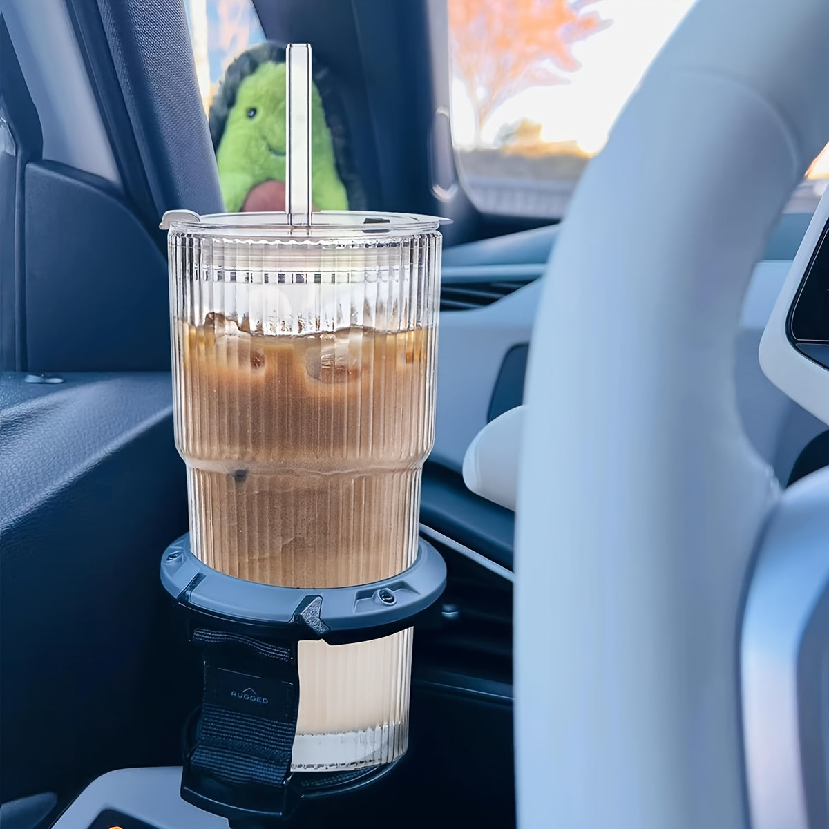 2/4pcs Vintage Striped Glass Mug with Straw And Lid - 20.29oz/600ml BPA-free, Visually Appealing Glass Mug for Coffee, Tea, Soda, Milk Iced Americano, And Latte Drinks, Durable Drinking Glass, Local Warehouse Shipping!