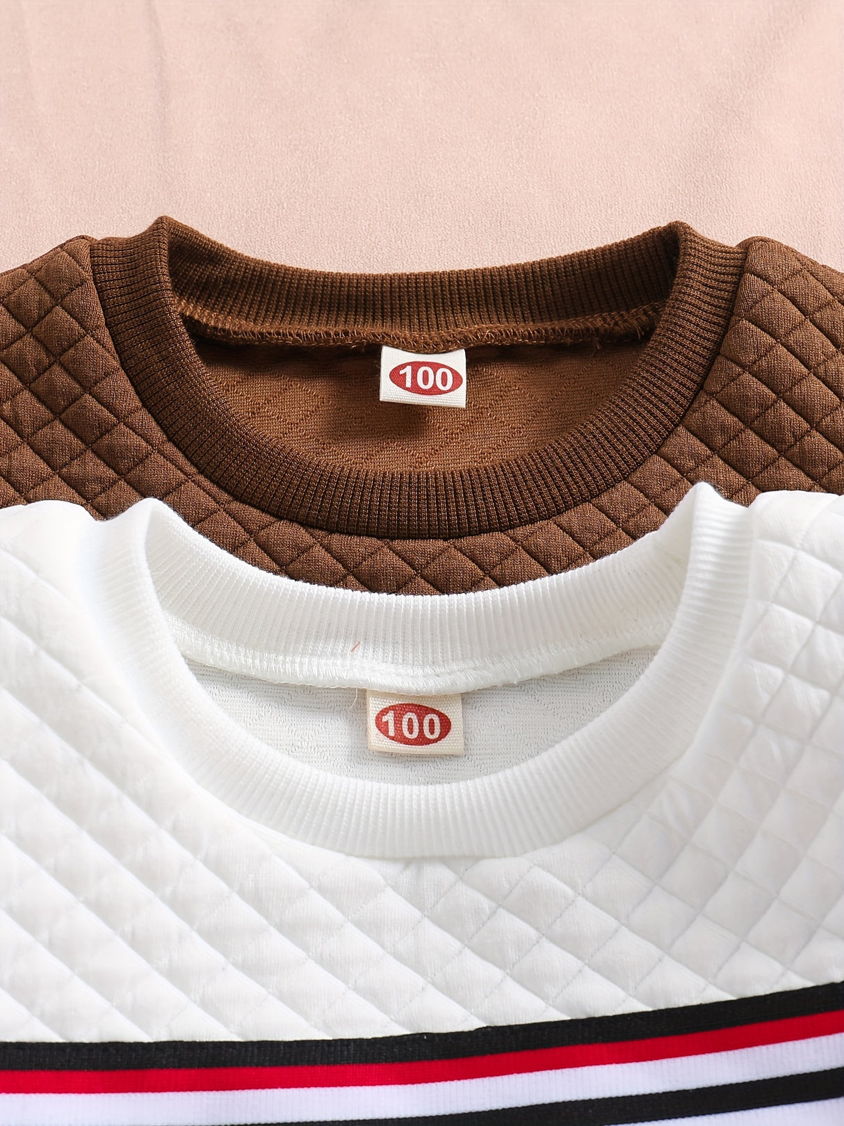 2pcs Boys Casual Striped Creative Textured Pullover Sweatshirt, Long Sleeve Crew Neck Tops, Kids Clothes Outdoor