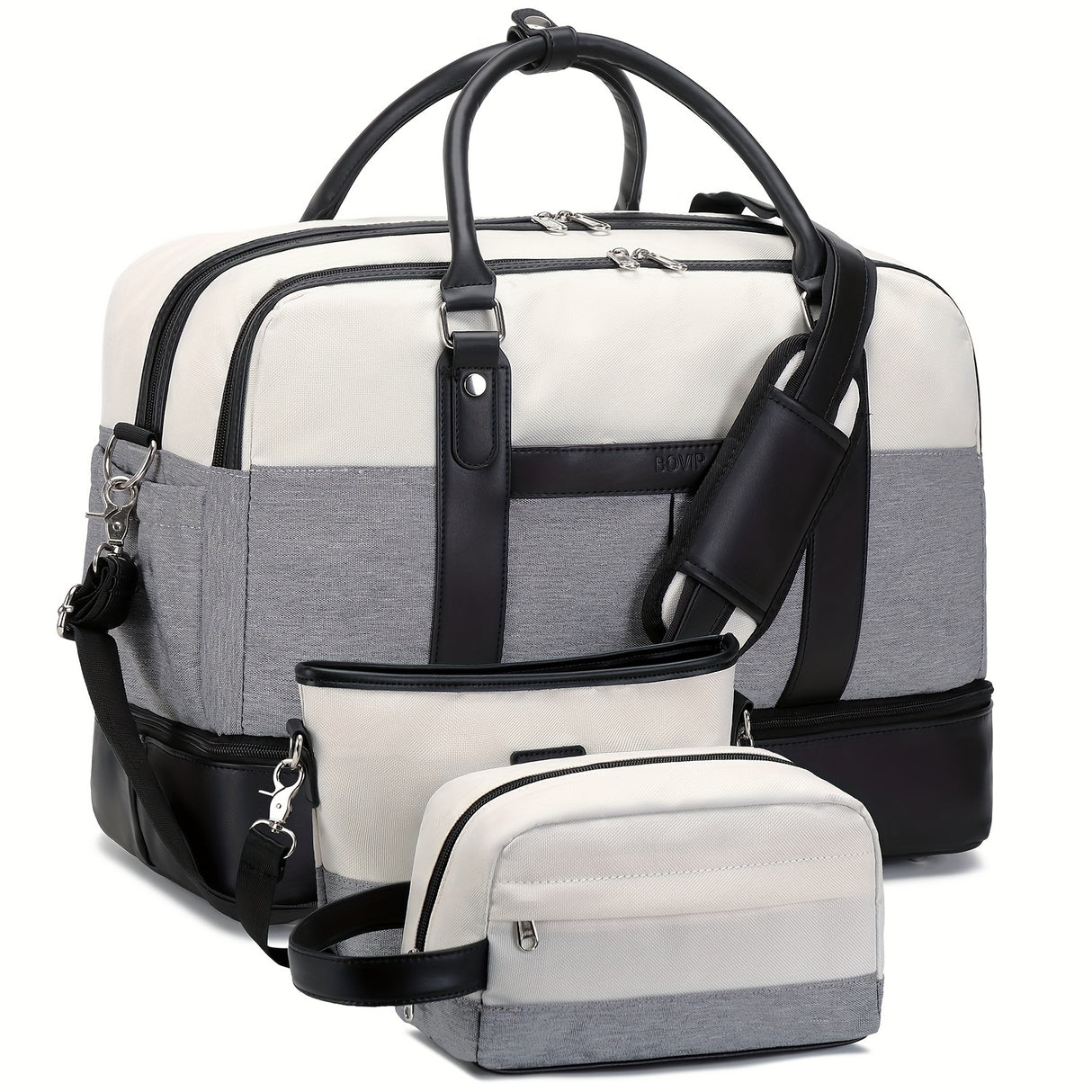 Simple Large-capcity Travel Bag Sets, Lightweight Luggage Zipper Handbag, Portable Overnight Bag With Detachable Strap Unisex Bag For Daily Use