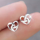 Celtic Heart Knot Earrings for Women Mini Small Stud Earrings Daily Casual Simple Accessories
