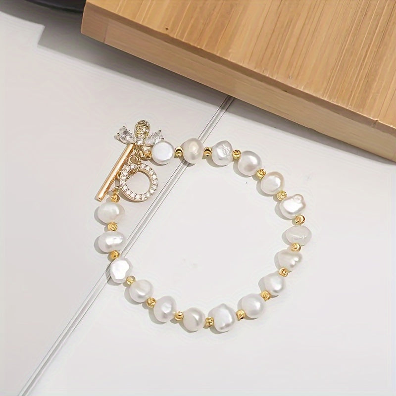 2 Exquisite Handmade Freshwater Pearl Link Bracelets - Elegant Wedding Anniversary and Mother's Day Gifts - Hypoallergenic, Nickel-Free, and Durable Jewelry for Women