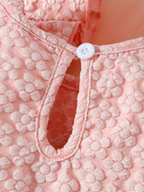 [Summer Baby Dress] 3pcs Summer Baby Girl Custom Mesh Dress | Three-Dimensional Butterfly Embroidered, Flanged Skin Flared Sleeve Short-Style Outer Blouse, Bow Hair Ribbon Set