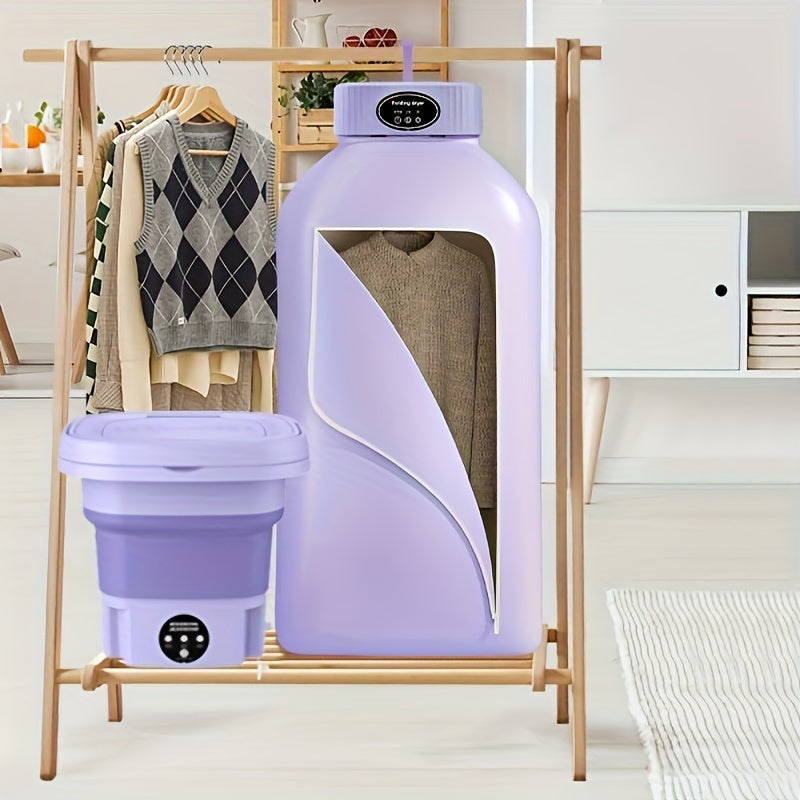 A Portable Washing Machine + A Portable Clothes Dryer, A Total Of Two Washing And Drying Sets, Folding Mini Small Washing Machine, Storable Portable Dryer, Home, Travel, Car, Dormitory And Apartment, Simple To Use And Does No