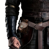 Mid-Century Style Embossed Belt Bag For Men, Viking Vintage Style Renaissance Portable Waist Bag, Coin Purse Dice Bag