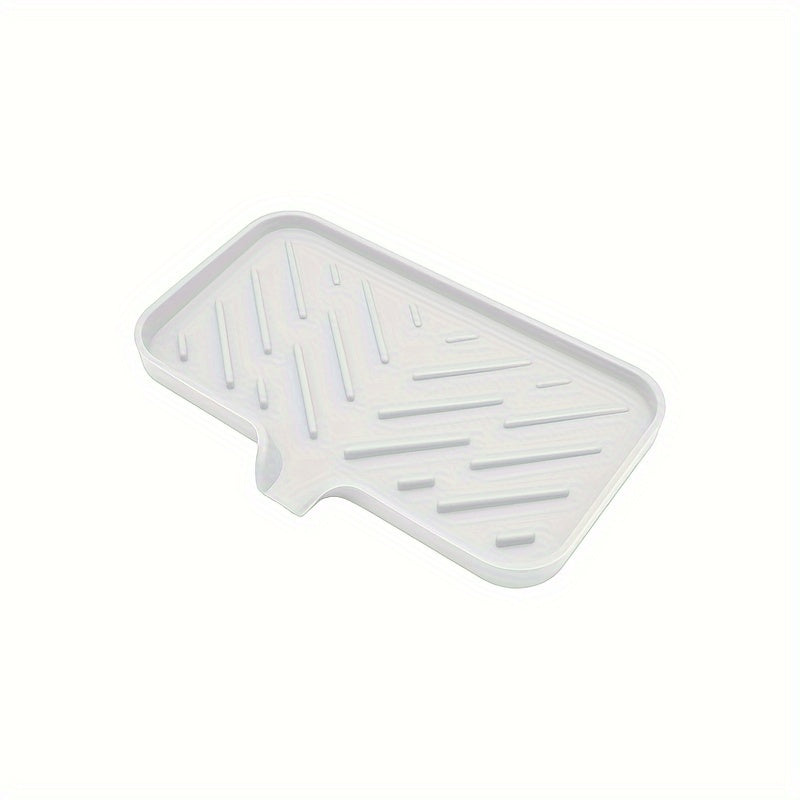 Silicone Kitchen Sink Organizer - Soap Dish Holder With Drain Tip, Countertop Scrubber Pad For Sponges & Brushes, Home Bathroom Essentials