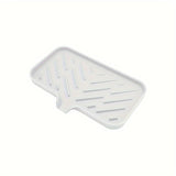 Silicone Kitchen Sink Organizer - Soap Dish Holder With Drain Tip, Countertop Scrubber Pad For Sponges & Brushes, Home Bathroom Essentials