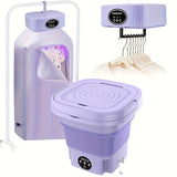 A Portable Washing Machine + A Portable Clothes Dryer, A Total Of Two Washing And Drying Sets, Folding Mini Small Washing Machine, Storable Portable Dryer, Home, Travel, Car, Dormitory And Apartment, Simple To Use And Does No