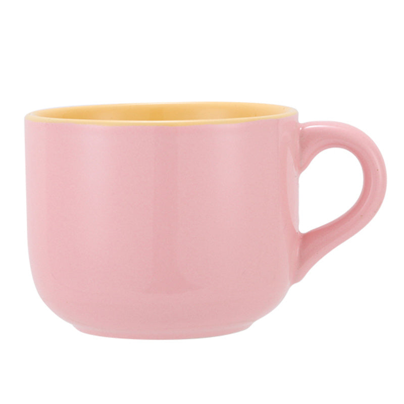 1pc Large-Capacity Solid Color Ceramic Mug - Coffee Cups & Mugs for Breakfast, Oatmeal, Coffee, Tea, and Water - Creative Household Essentials with Durable Design and Easy Grip Handle