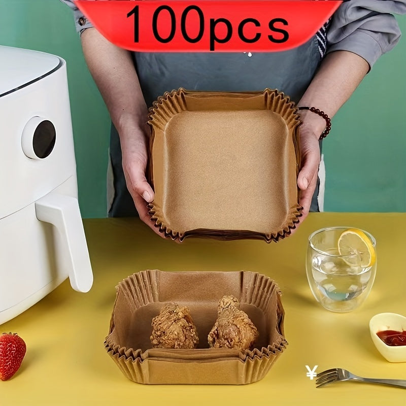 100pcs Durable and Versatile Air Fryer Liners - Perfect for Baking, Roasting, and Frying - Resistant to High Temperatures, Oil, and Water - Thickened for Long-Lasting Use