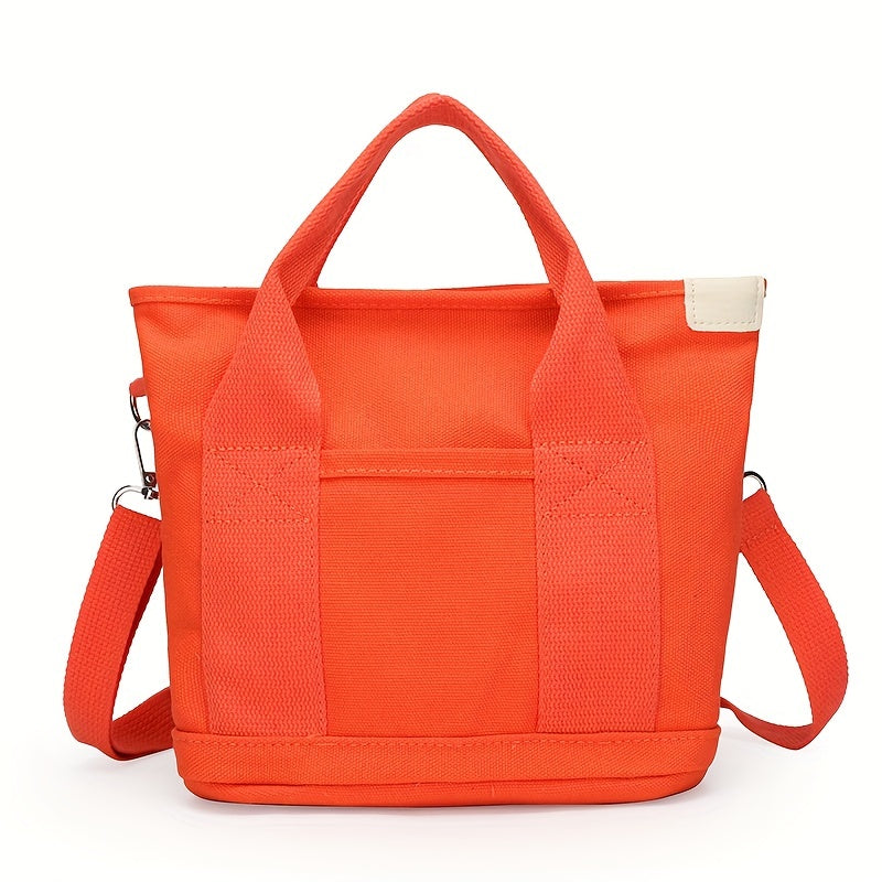 Elegant Canvas Tote Bag: Secure Zipper, Spacious & Lightweight - Perfect for Everyday Use & Comfort