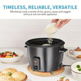 Rice Cooker with Removable Nonstick Pot, Yogurt Maker with Auto Keep Warm Function, Large Capacity 6-cup (cooked) 1.5 Qt, 3-cup (uncook), One Touch Operation Grain Cooker, Multicooker, Stainless Steel Inner Liner, Steamer, Oa
