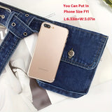 Vintage Washed Denim Belt Bag for Women - Versatile Fanny Pack with Phone & Coin Pockets, Perfect for Casual Outings, Parties & Dates