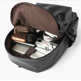 1pc Men's Fashion Travel Backpack, Student School Bag, PU Leather Casual Backpack