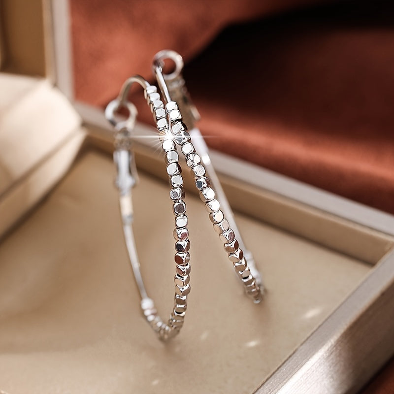 Cubic Beads Hoop Earrings Exaggerated Jewelry Accessories For Women Elegant Ear Jewelry