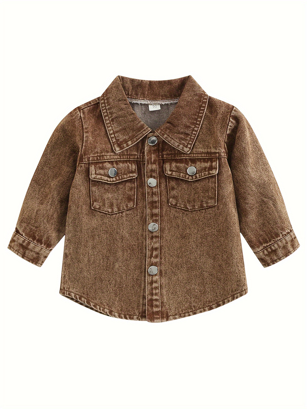 Toddler Boys Girls Outerwear Denim Jackets Button Down Jeans Coat Long Sleeve Shirt Top Fall Cowboy Clothes For 708.66inch-6Y