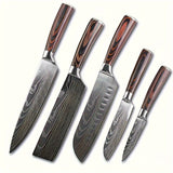 3-10pcs Stainless Steel Deluxe Kitchen Knife Set - Ergonomic Wooden Handle, Sharp Blade, Multi-Purpose, Portable for Home, Outdoor Camping, Dormitory, and More - Perfect for Chefs, Cooking Enthusiasts, and Foodies