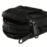 1pc Simple Black Outdoor Fanny Bag, Men's Waist Bag, Camping Bag, Casual Coin Purse, Men's Belt Bag, Money Card Case