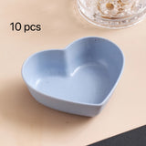 10pcs, Heart Shaped Sauce Dipping Bowls, Wheat Straw Dip Bowls, Small Plastic Appetizer Plates, Dinnerware, Home Kitchen Accessories