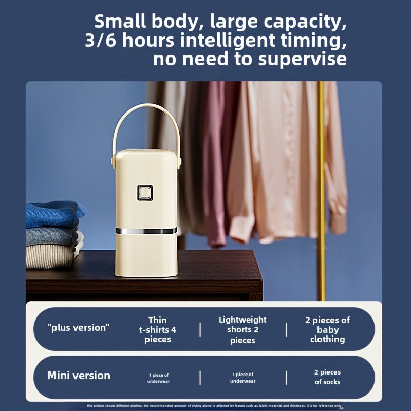 Compact Portable Clothes Dryer - Ideal for Apartments, Hotels & Travel | 110-240V US Plug | Odorless