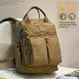 Large Capacity Backpacks for Women Casual Backpacks Women's High-capacity School Bag Solid Color Zipper Travel Bag Multi-pocket Laptop Bag