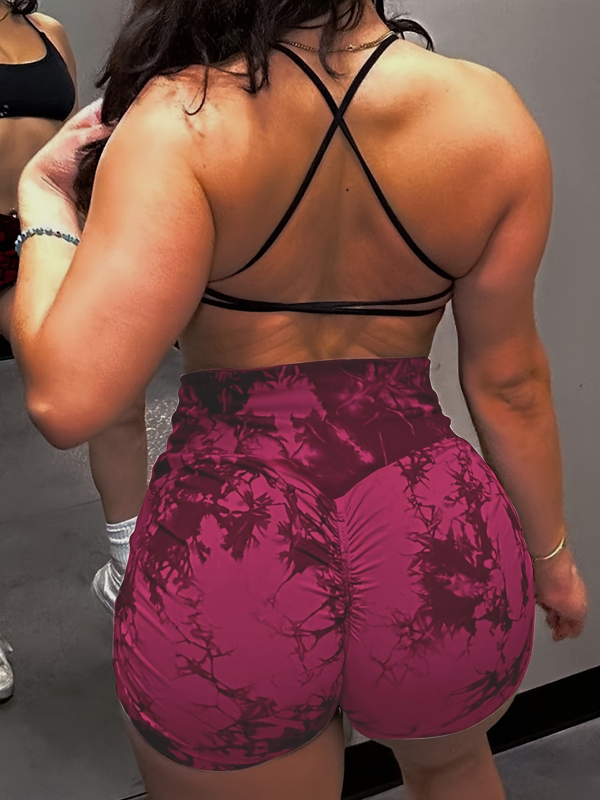6pcs Vibrant Tie-Dye High-Waist Yoga Shorts for Women - Scrunch Butt Lifting, Seamless Booty Biker Shorts with Side Pockets, Stretchy & Breathable Nylon Blend, Perfect for Gym & Fitness Enthusiasts, Workout Accessories