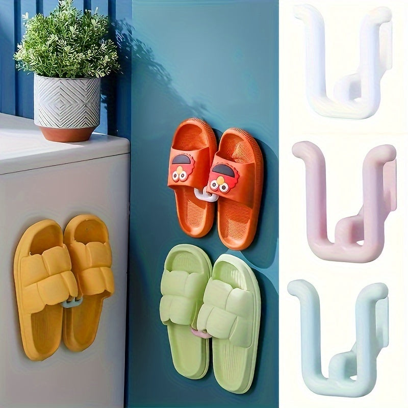 Space-Saving Wall-Mounted Storage Rack for Bathroom Essentials - Easy Install, No Drilling Required, Durable Plastic
