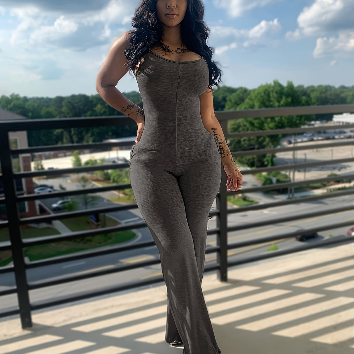 Jumpsuits for Women Seamless Scoop Neck Tummy Control One Piece Yoga Workout Romper