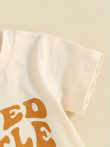Toddler Boys 2pcs Shorts Sets Short Sleeve Letter Print Tops and Drawstring Shorts Sets, for Outdoor
