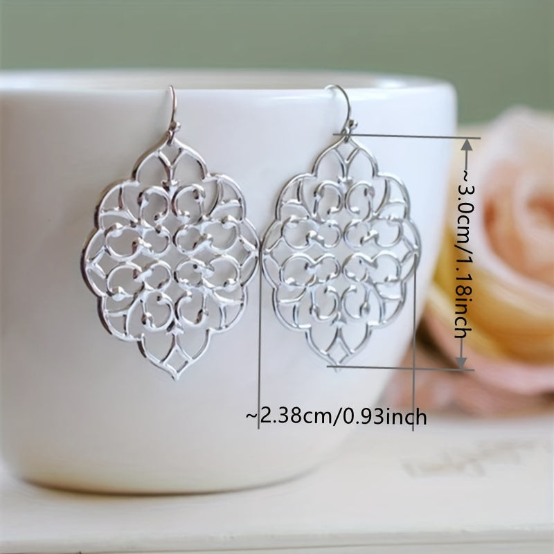 Chic Boho Dangle Earrings - Large Drop Design for Elegant Occasions - Simple yet Stylish Wedding Jewelry Ideal for Brides & Fashionistas - For Women