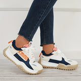 Women Thick Sole Shock Absorption Chunky Sneakers, Wear Resistance Lace Up Sport Shoes, Casual Versatile Breathable Comfortable Running Shoes