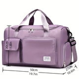 Nylon Large Capacity Travel Tote Bag With Crossbody Strap, Travel Bag, Gym Bag, Duffle Bag