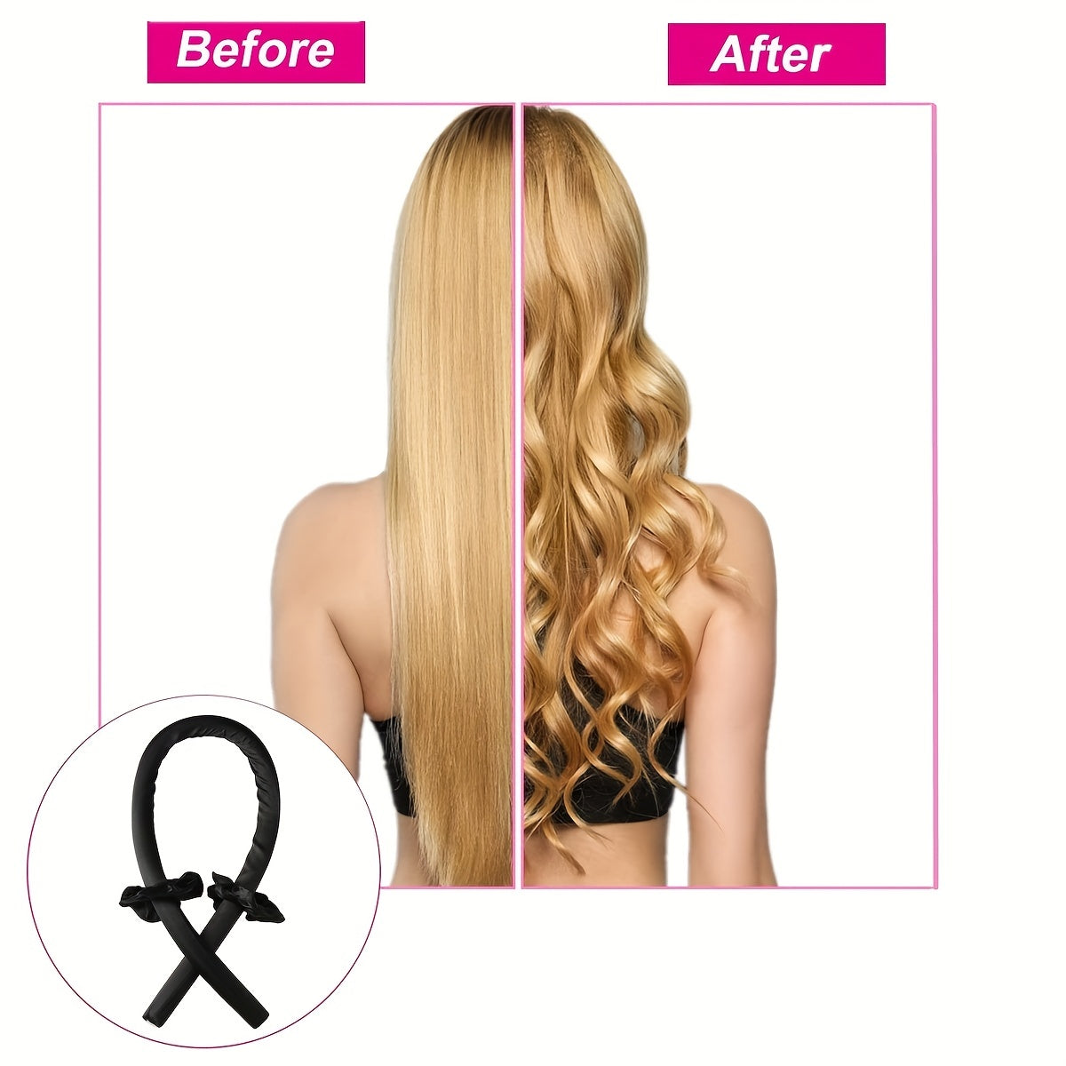 3pcs/Set Heatless Hair Curler Set - Effortlessly Create Beautiful Curls with No Heat Damage - Safe, Adjustable & Reusable Styling Tools for All Hair Types
