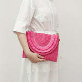 Trendy Fringe Straw Clutch Bag - Fashionable Woven Design with Secure Flap Magnet Closure - Stylishly Versatile Solid Color Purse & Wristlet