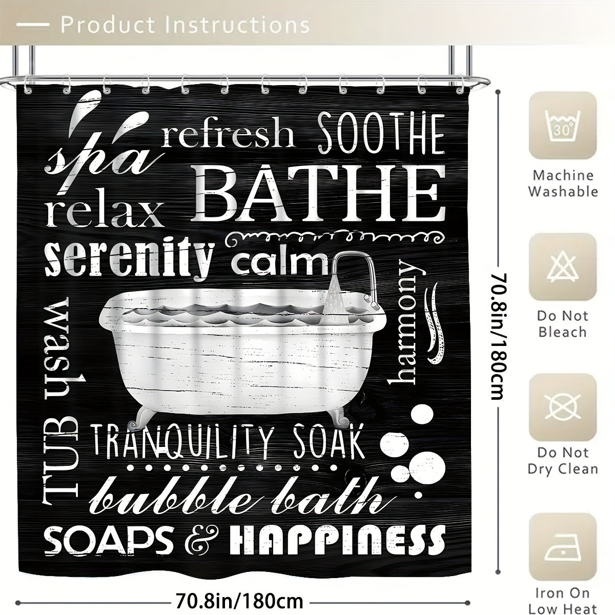 4-Piece Bathroom Shower Curtain Set - Complete Bathroom Essentials Bundle with Waterproof Shower Curtain, Non-Slip Toilet Floor Mat, Stylish Bathroom Decor, and Easy-to-Install 12 Shower Curtain Hooks - Perfect Gift for Frien
