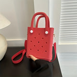 Waterproof EVA Mini Rubber Summer Beach Bag - Hole Travel Tote Bag for Outdoor Sports Pool Boat