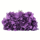 Luxury Floral Embroidered Clutch Handbag - Stylish Evening Purse for Weddings, Banquets & Proms - Compact, Magnetic Closure, Perfect Glam Accessory for Brides & Fashionistas