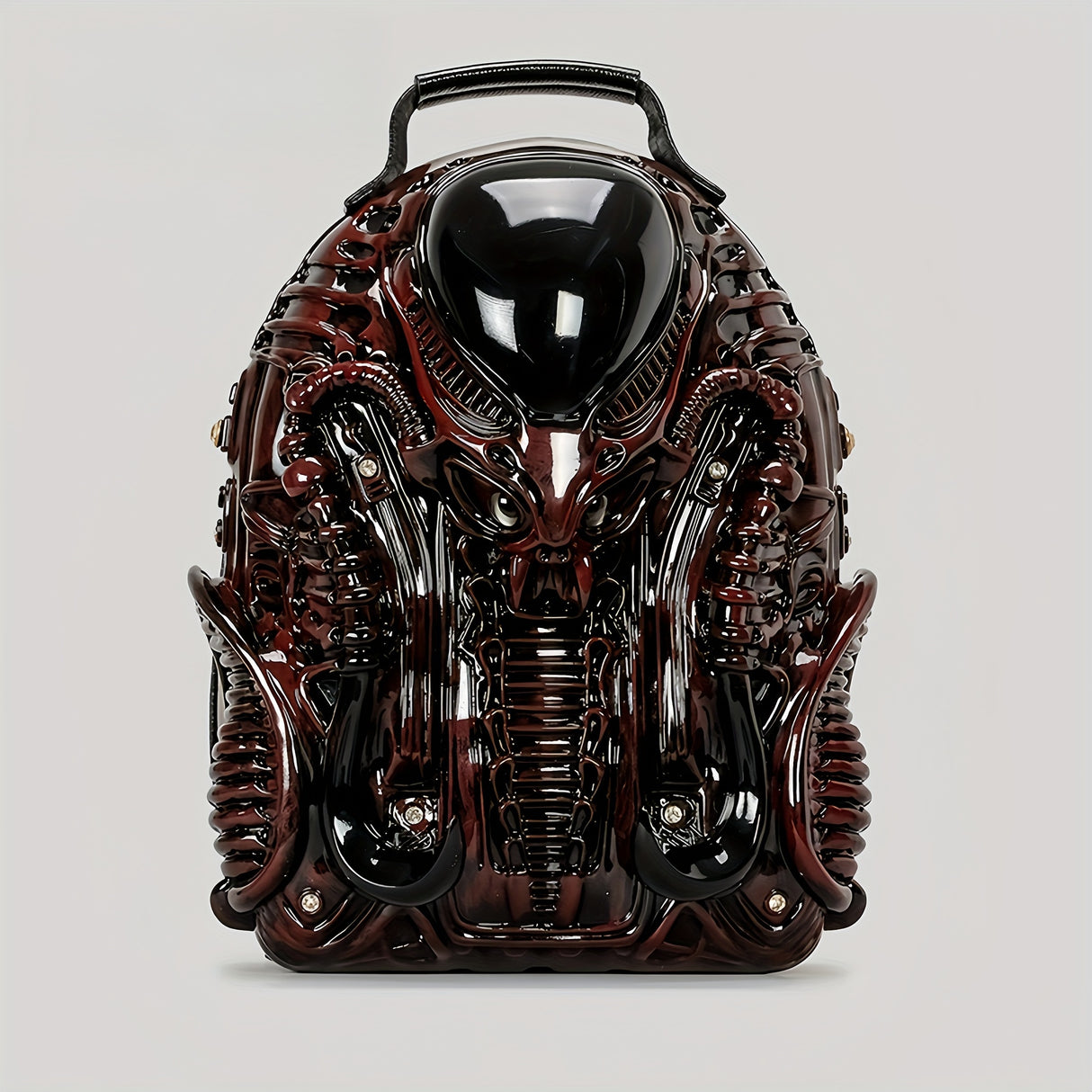 Personality Cobra Shape Backpack Funny Weird Punk Backpack American Street School Bag Men's And Women's Fashion Unique Specialty-shaped Biker Backpack Alien Vs. Predator Street Punk Unisex Backpack