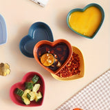 10pcs, Heart Shaped Sauce Dipping Bowls, Wheat Straw Dip Bowls, Small Plastic Appetizer Plates, Dinnerware, Home Kitchen Accessories