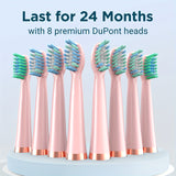 [Sonic Electric Toothbrush] 8 Brush Heads Electric Toothbrush For Adults - Sonic Electric Toothbrush With Deep Clean 5 Modes - Rechargeable Toothbrushes Fast Charge 3 Hours Last 120 Days